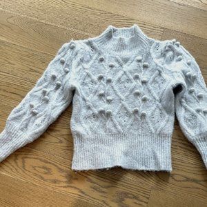 Aqua puff sleeve sweater